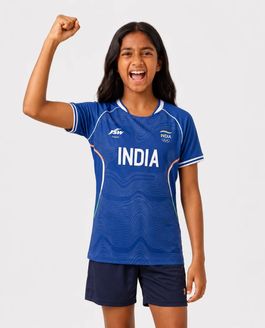 Official Team India 2026 Kids Travel Jersey — Navy Blue