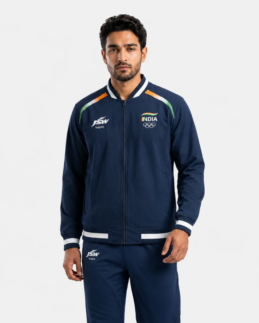 Official Team India 2026 Varsity Jacket — Navy Blue