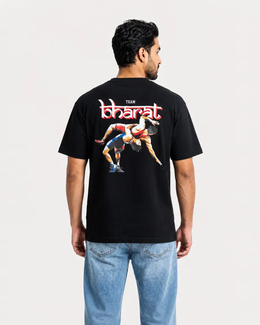 Team India Wrestling T-Shirt — Black